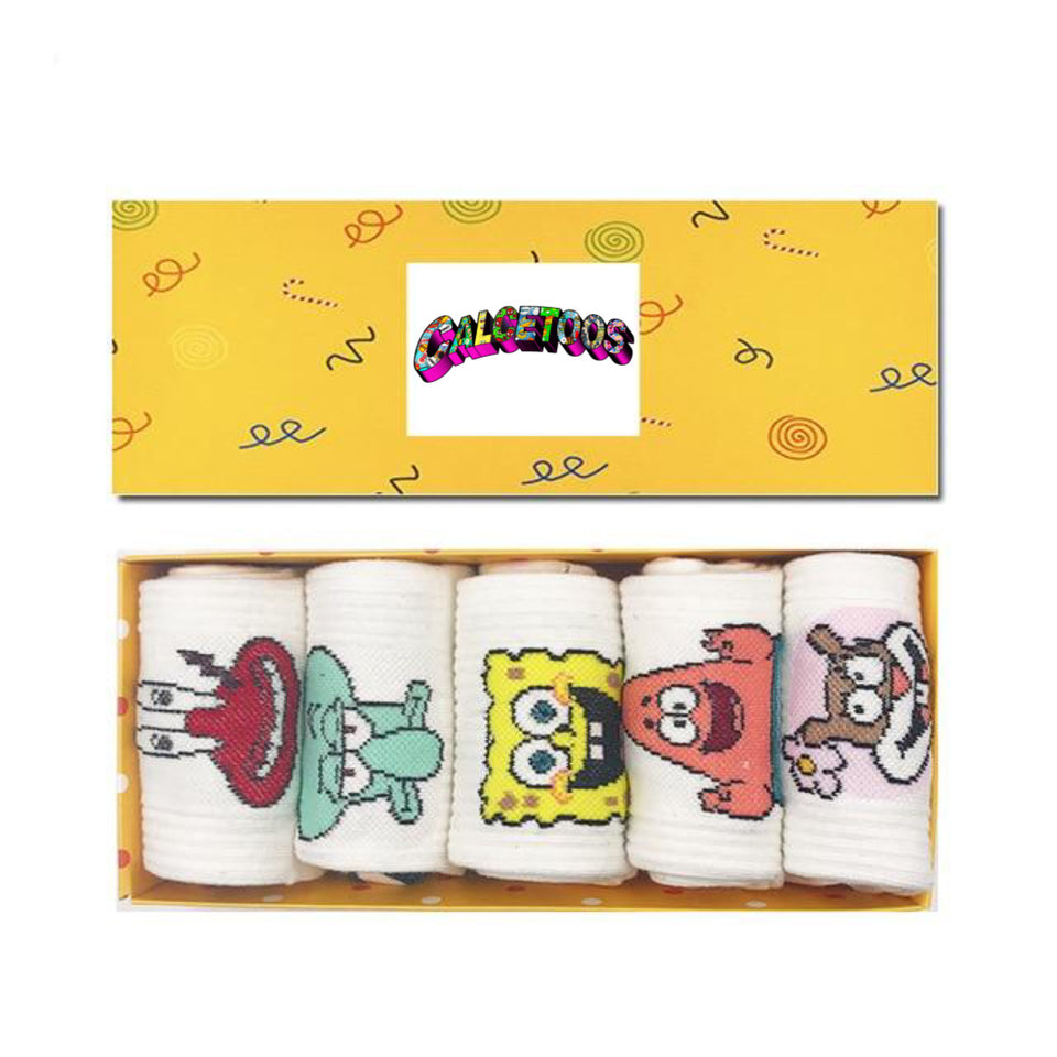 Caja 5 calcetines Bob Esponja Op2