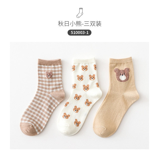 Pack 3 calcetines ositos animales